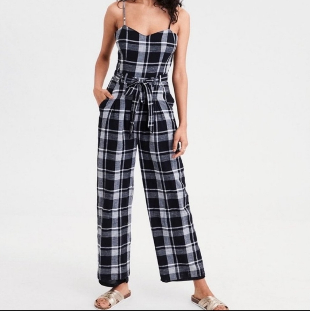 American Eagle Plaid Jumpsuit size S